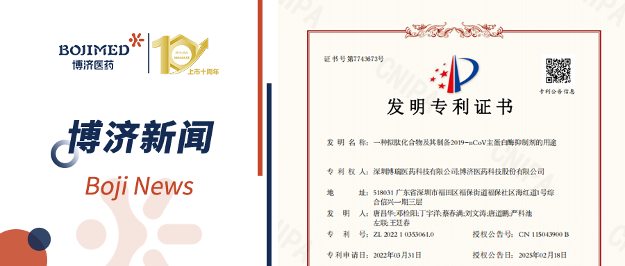喜报!W66国际与子公司深圳博瑞共研创新药技术获发明专利